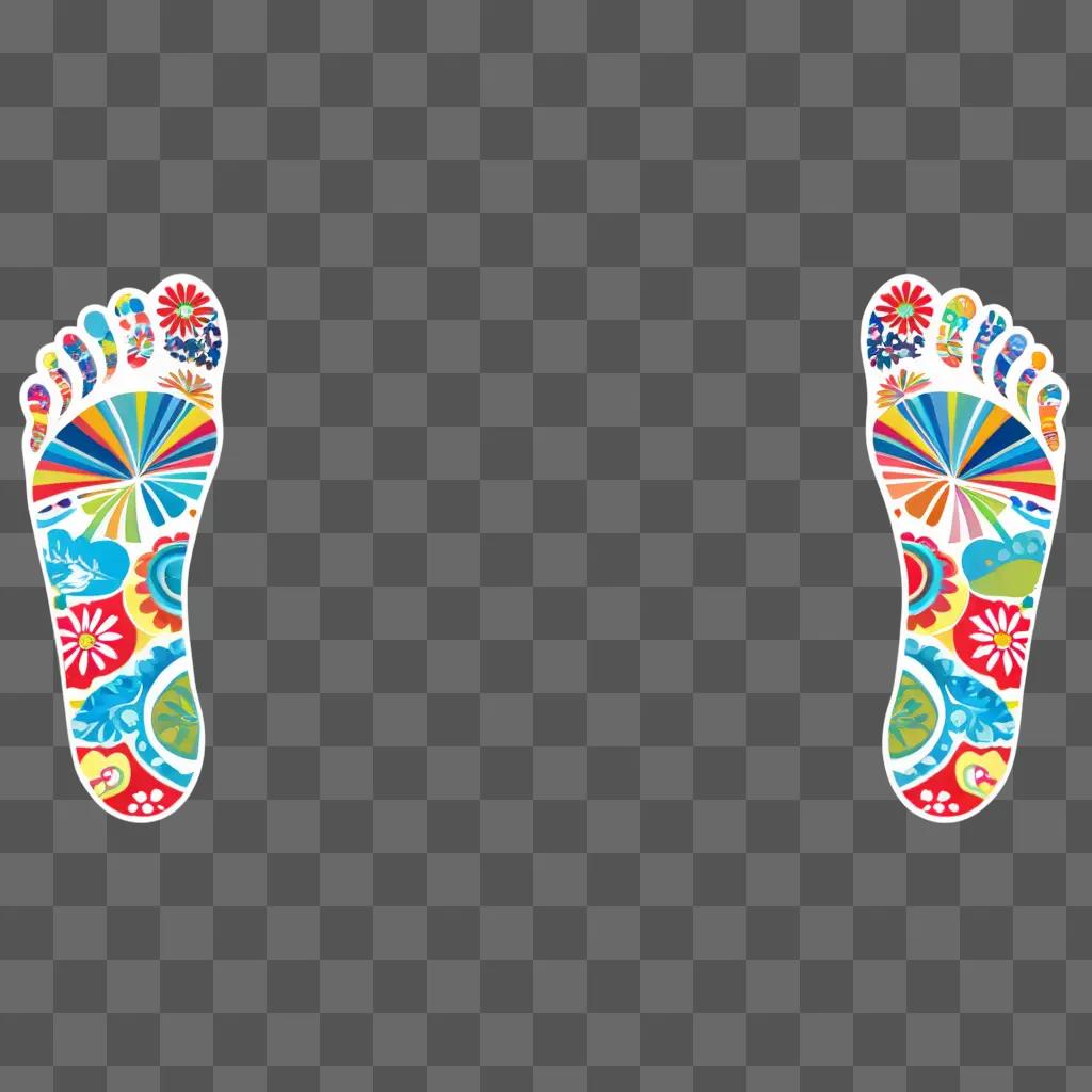 Two feet in colorful clipart design