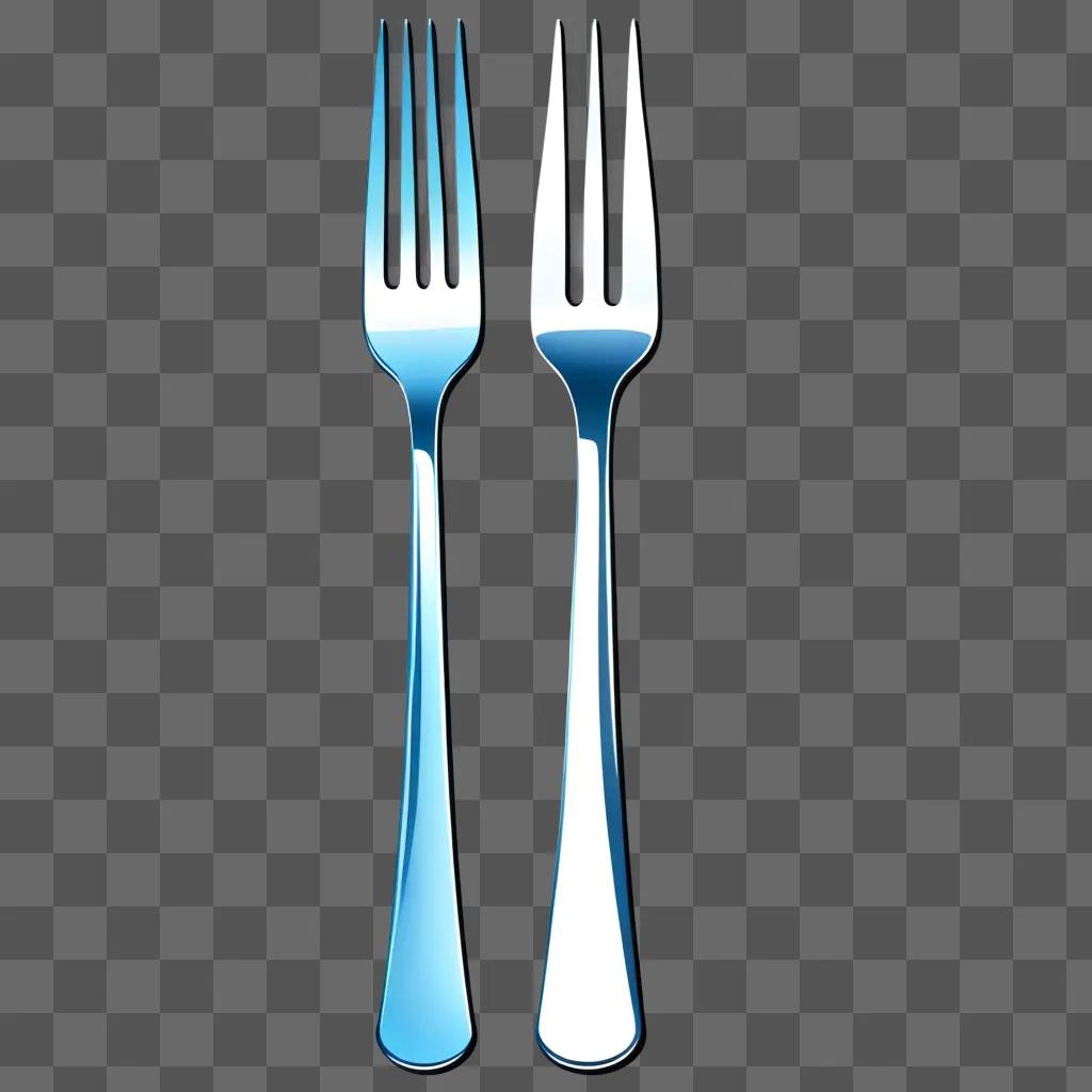 Two forks against a blue background