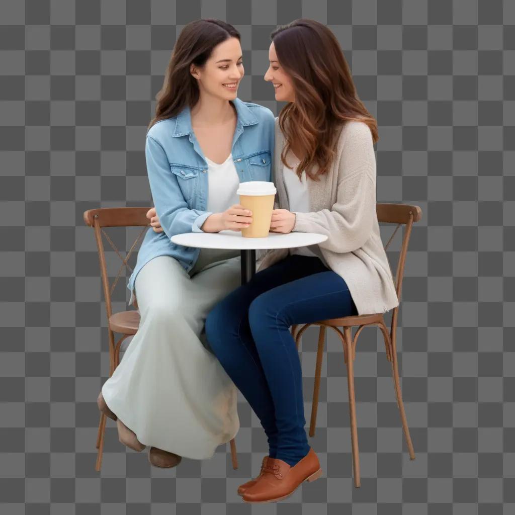 Two friends enjoy coffee together