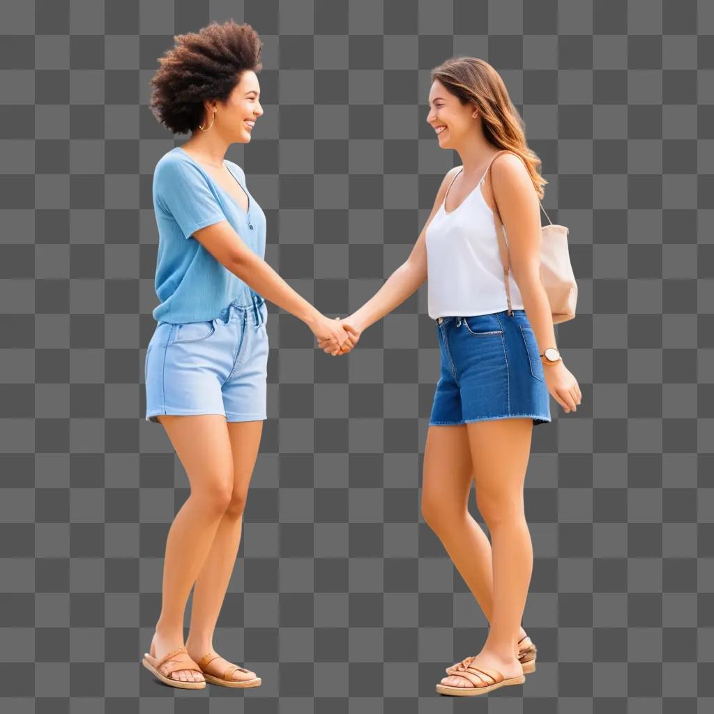 Two friends shake hands