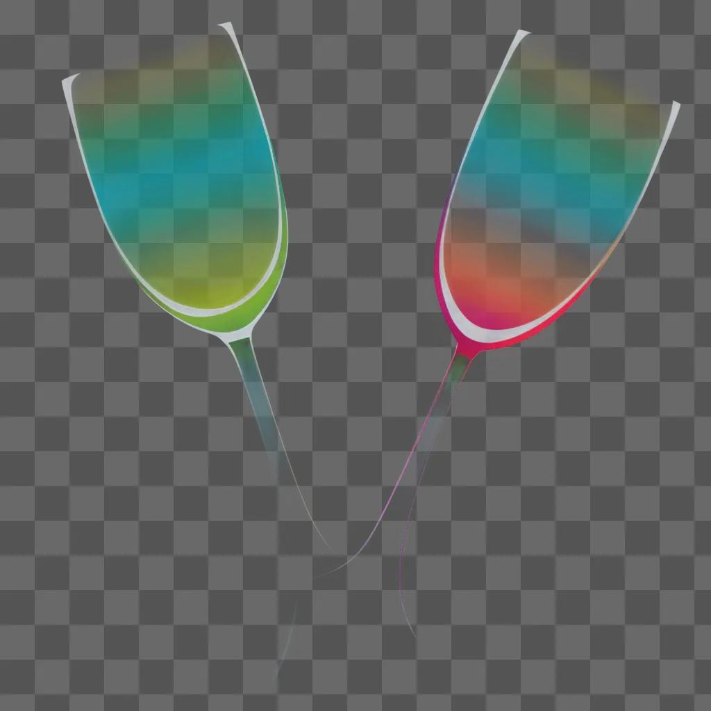 Two glasses of wine, one on each side of a screen