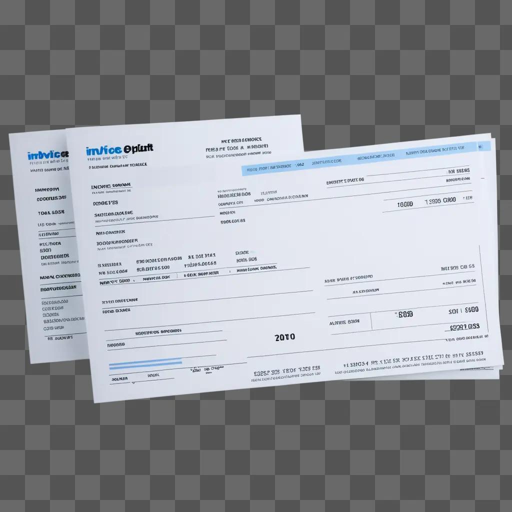 Two invoices are stacked on a white background