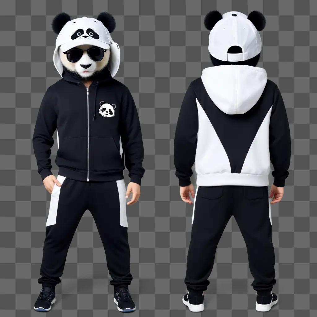 Two men wearing panda headgear in a photo