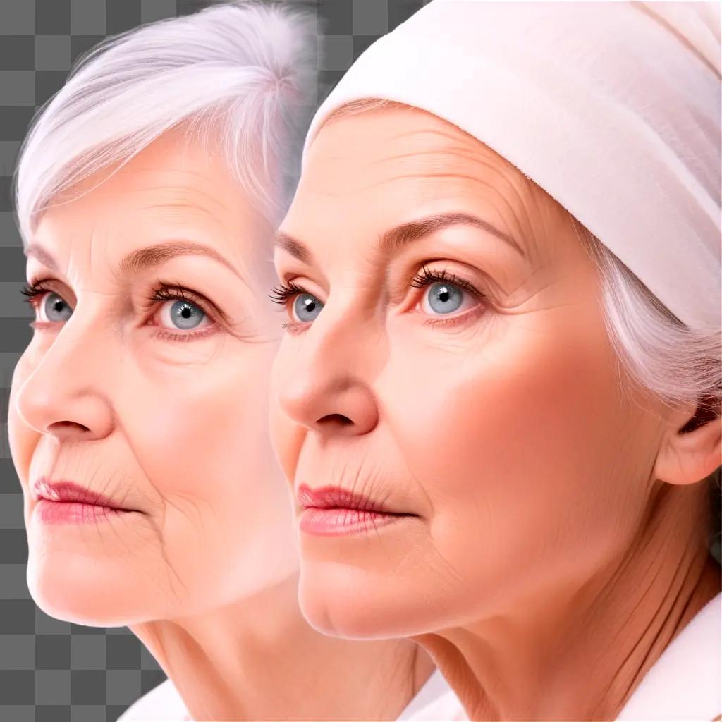 Two older women look at camera with youthful faces