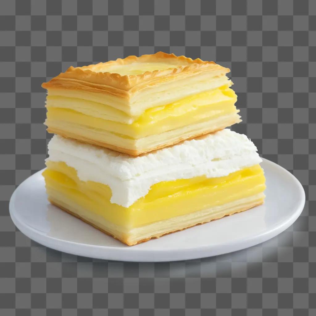 Two pastelzinho stacked on a plate