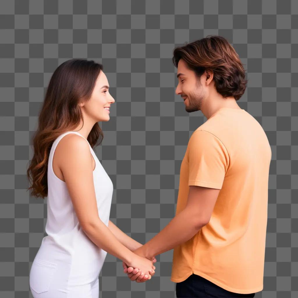 Two people hold hands in a blurry photo