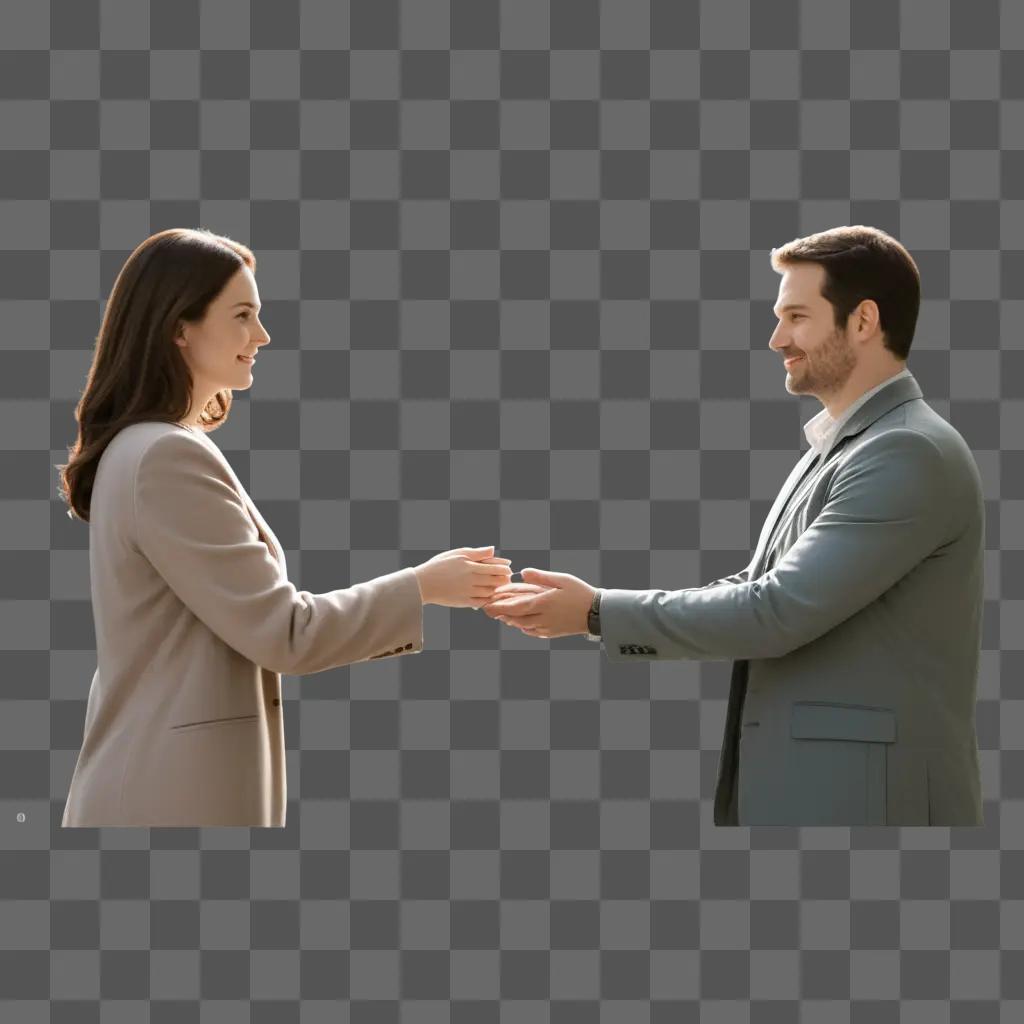 Two people shake hands with trust