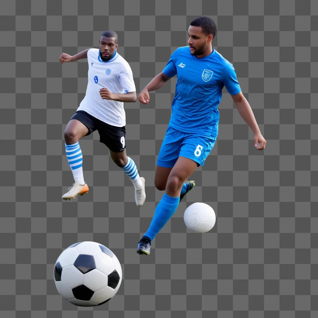 Two players chase a soccer ball in a blur