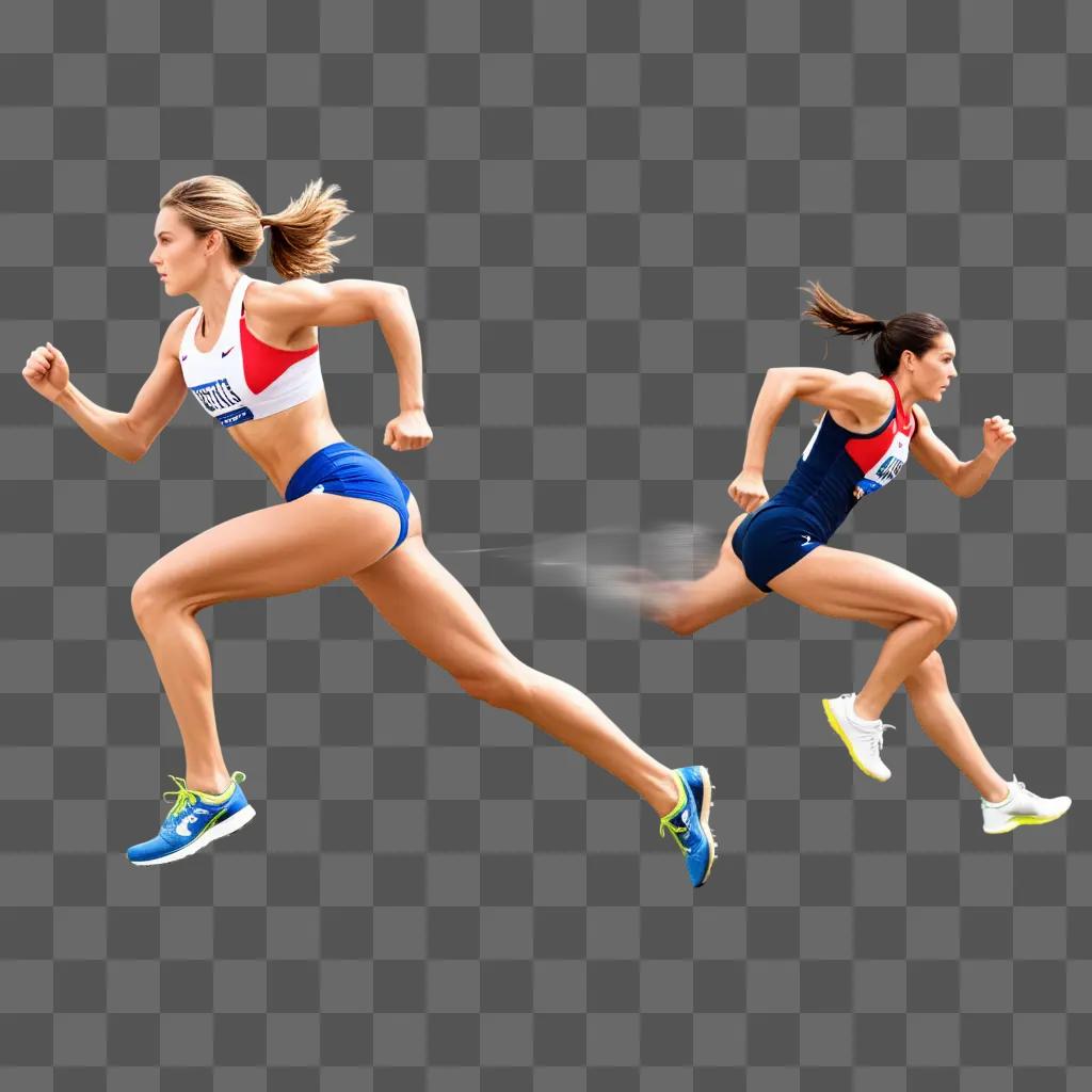 Two runners in motion with legs in focus