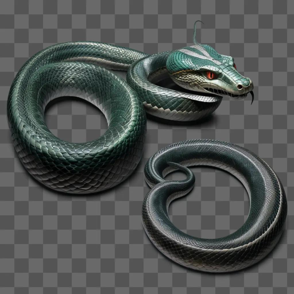 Two serpents in a circle on a gray surface