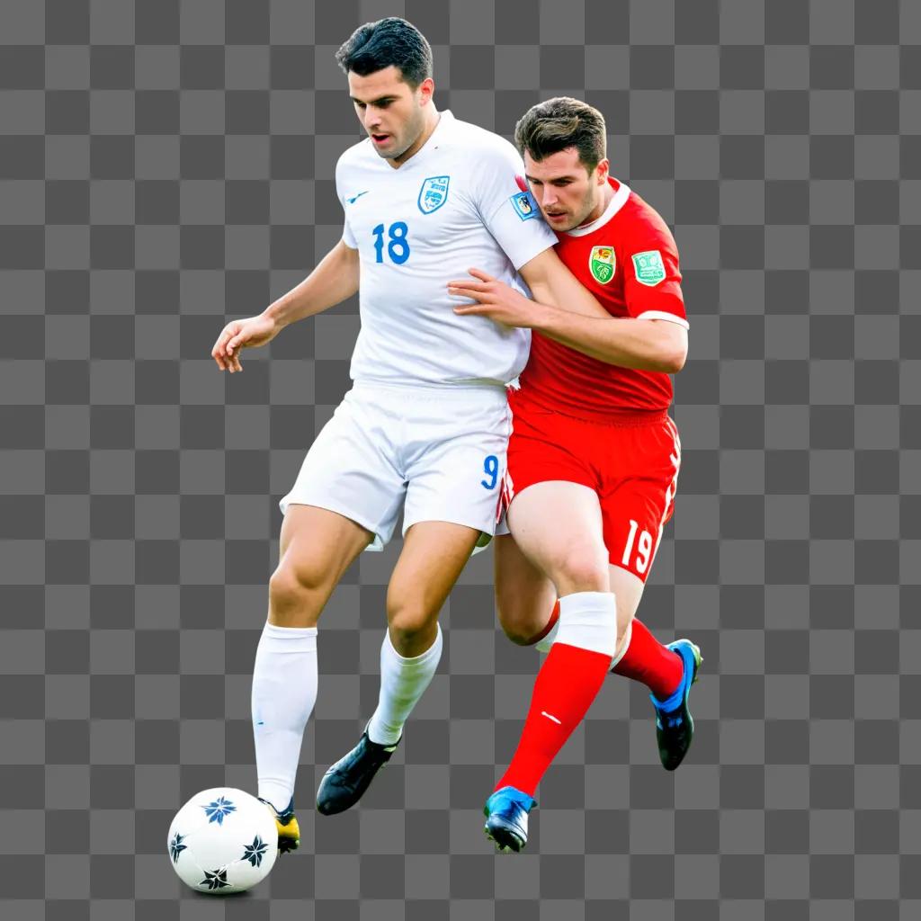 Two soccer players in action on the field