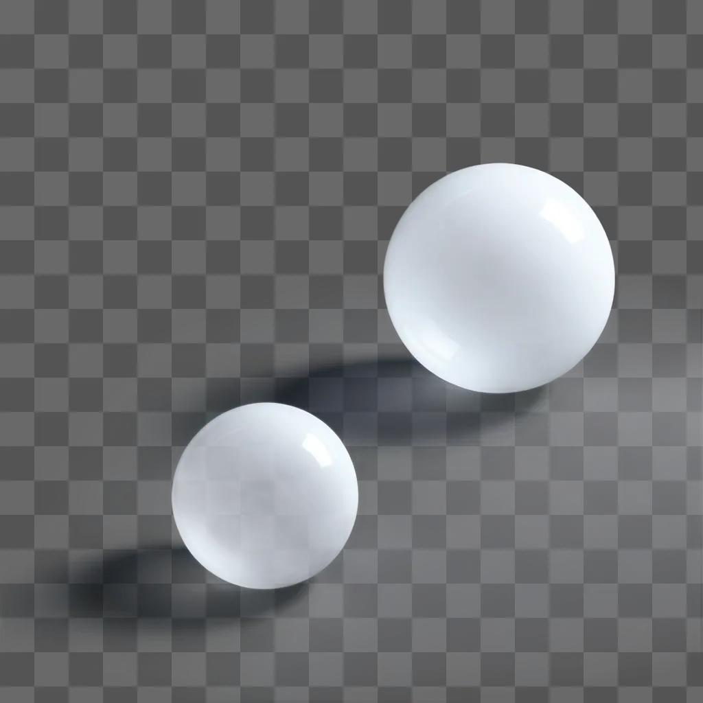 Two spheres cast shadows on a transparent texture