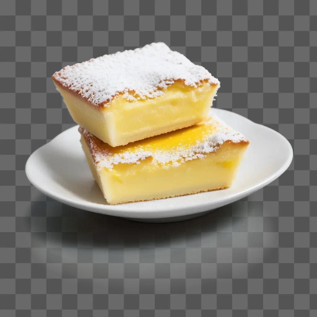 Two stacked pastelzinho desserts on a plate