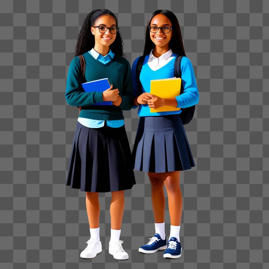 Two students pose for a photo