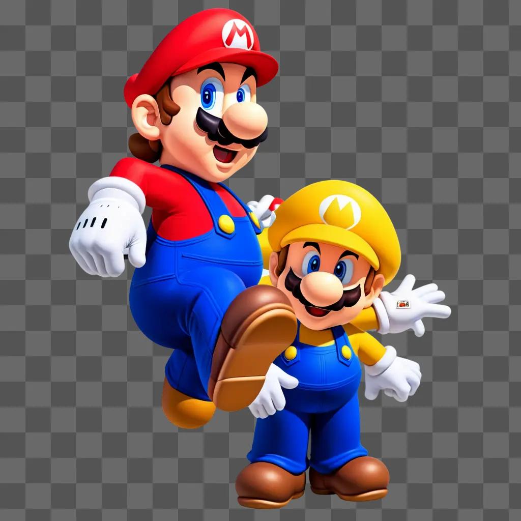 Two super Mario characters pose for a picture