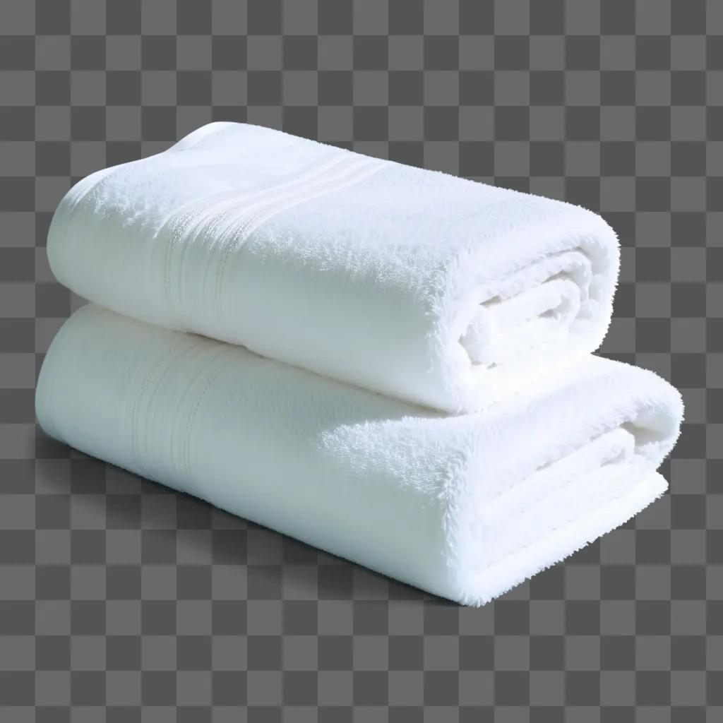 Two towels on a white background with a transparent effect