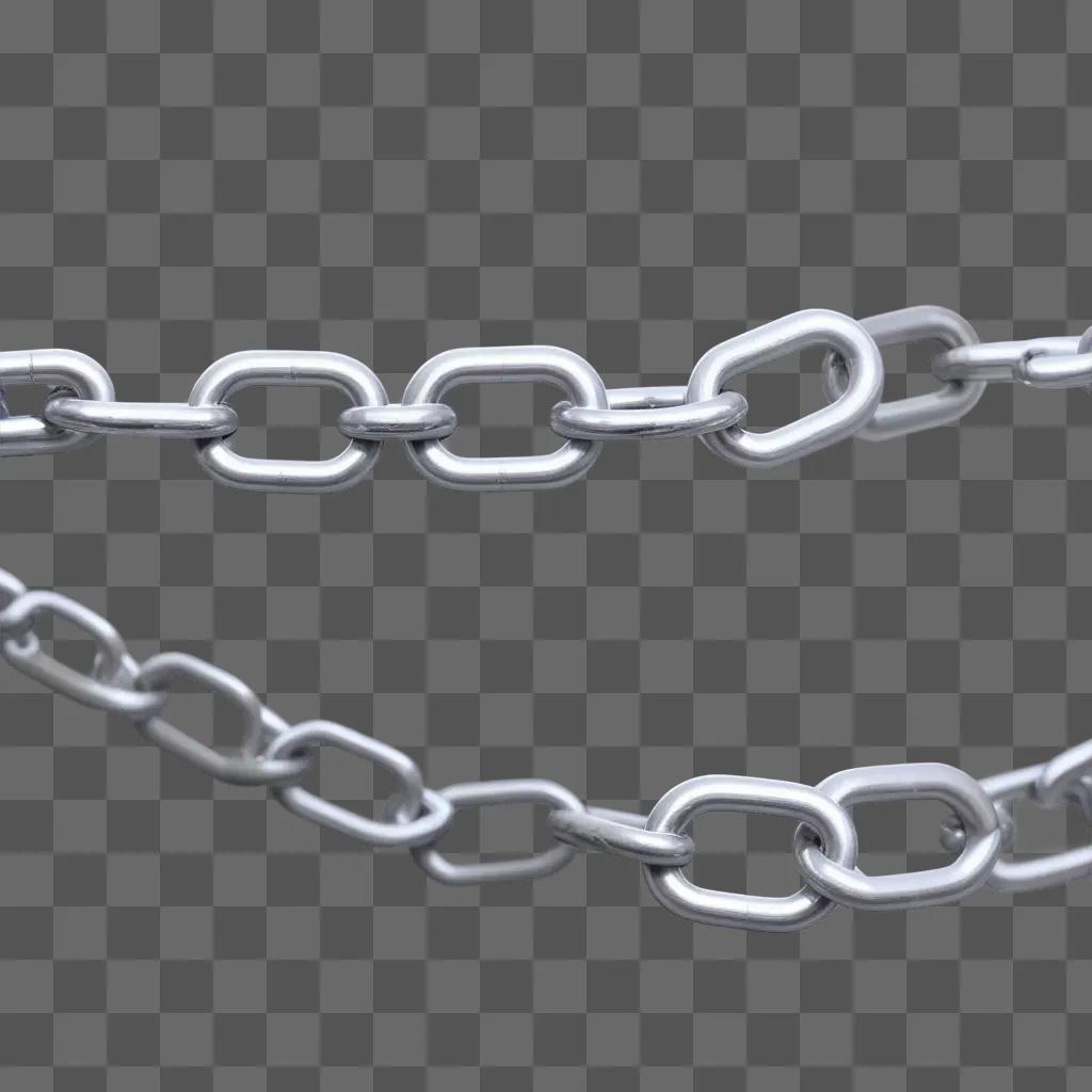 Two transparent chains are shown in a closeup