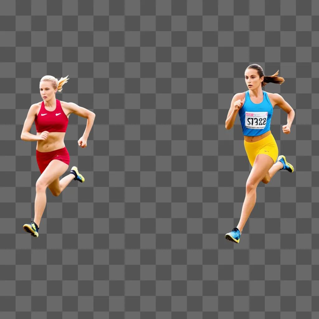 Two women competing in a race