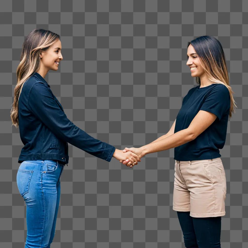 Two women hand in hand in friendship