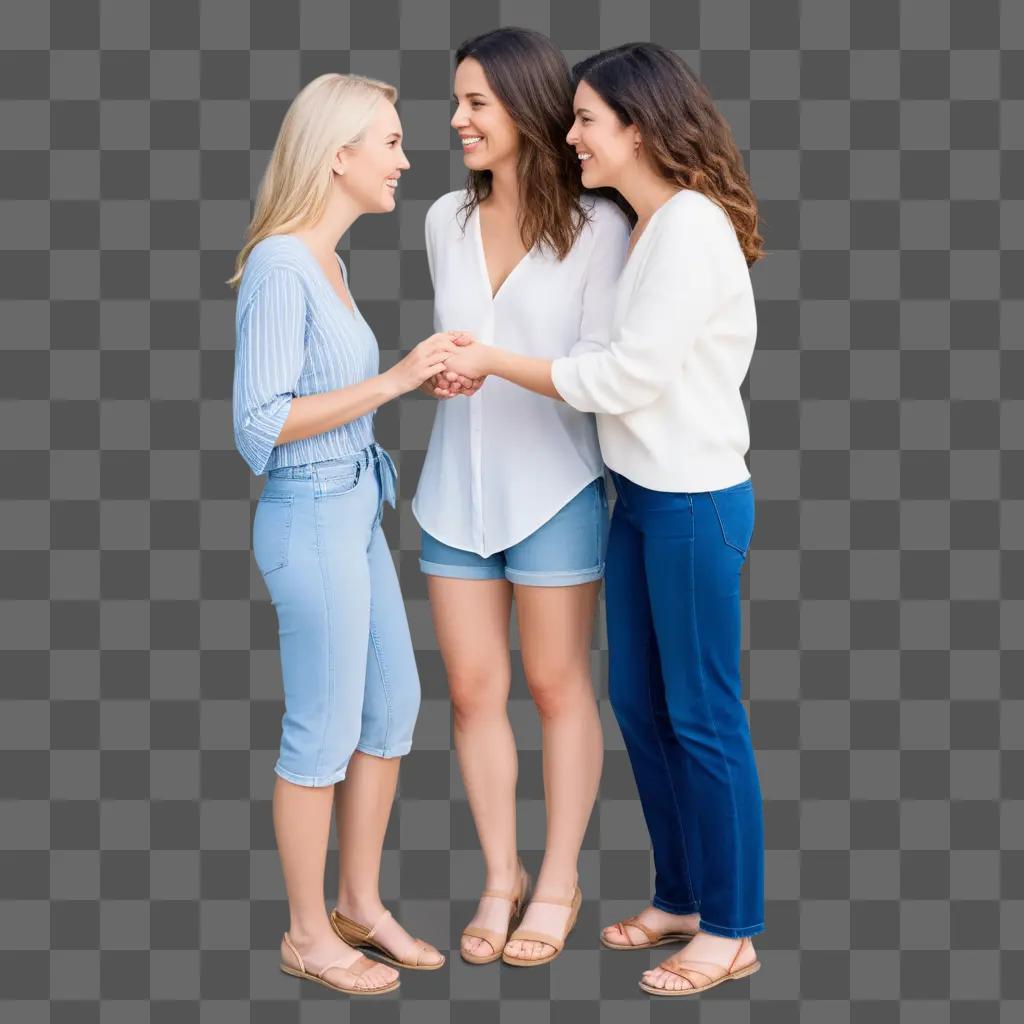 Two women in casual attire stand close together