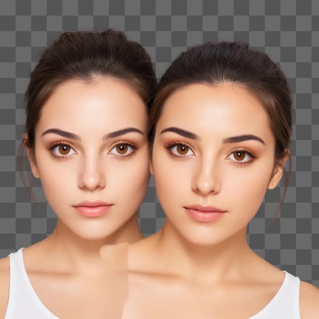 Two young ladies with brown eyes