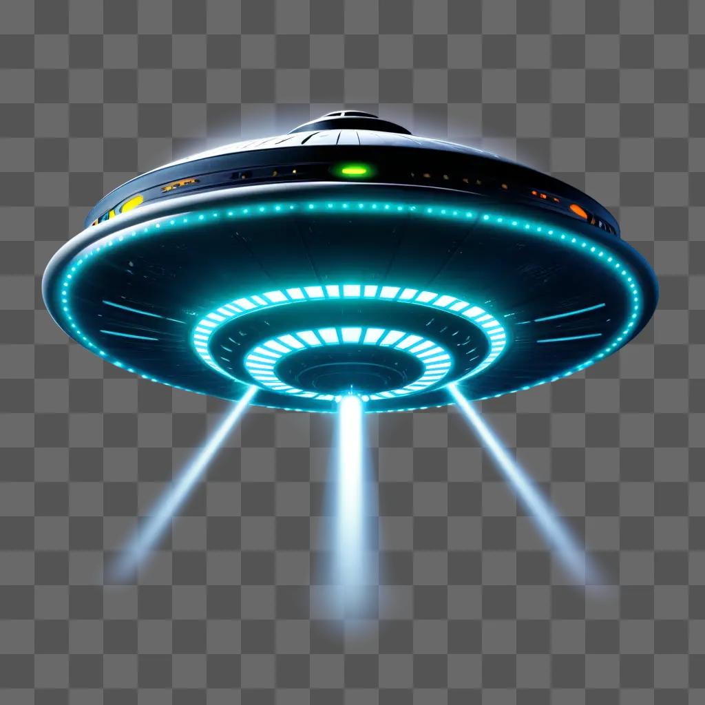 UFO with three lights and a blue glow