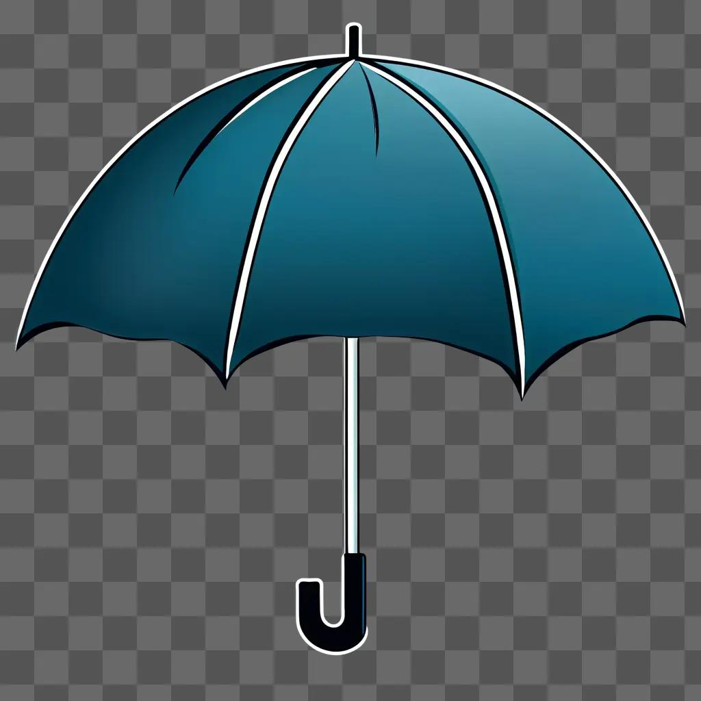 Umbrella clipart with blue background and white lines