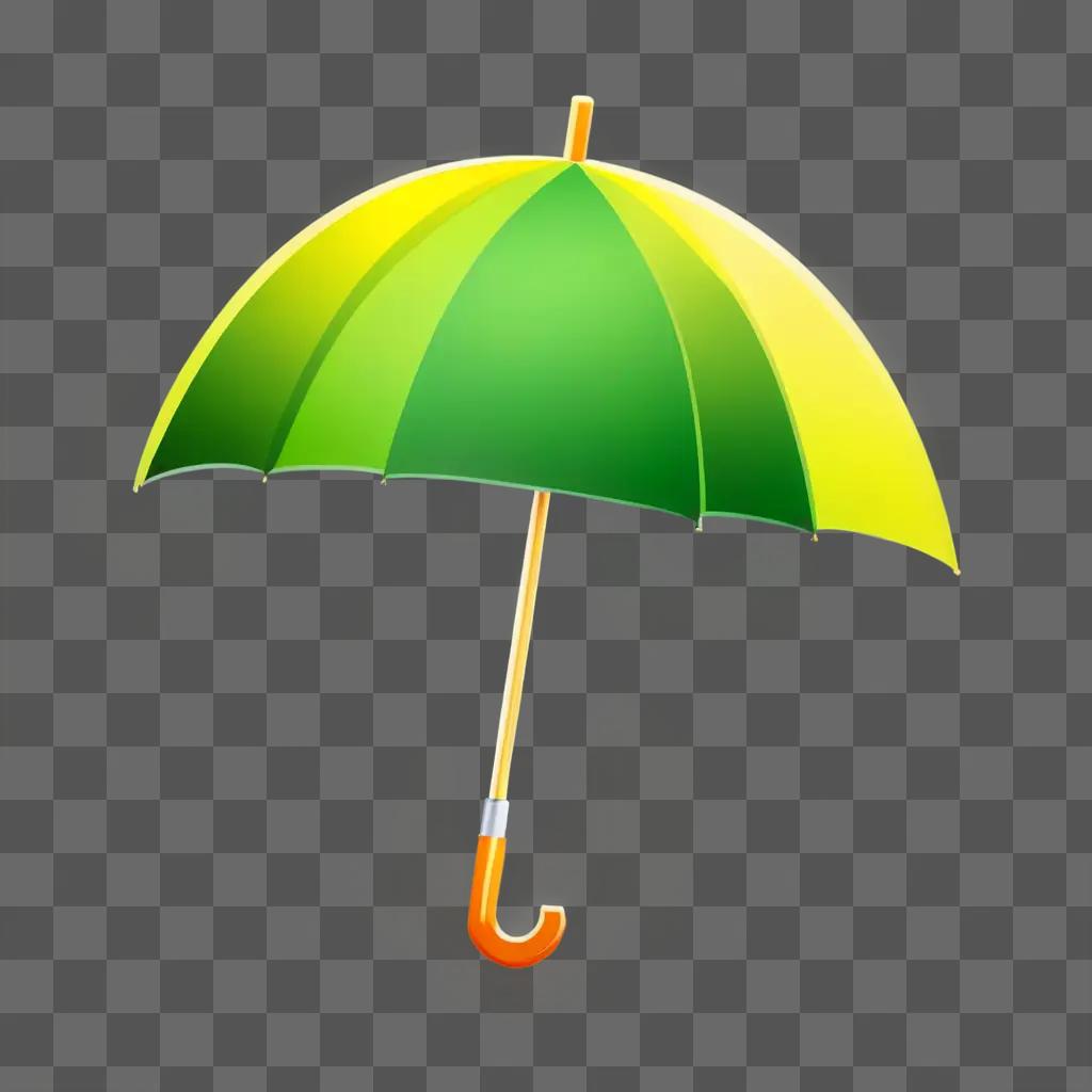 Umbrella emoji glows on green background