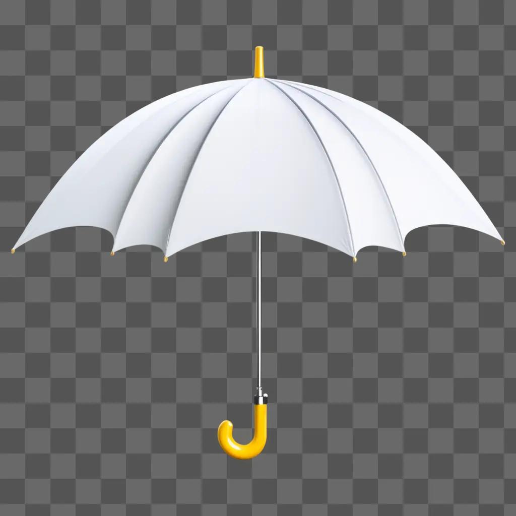 Umbrella emoji with yellow handle, closed and white color