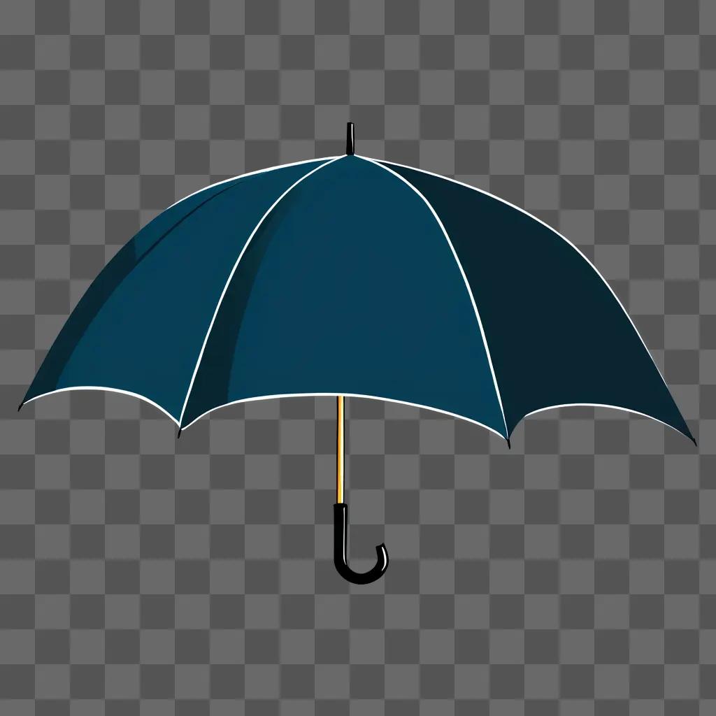 Umbrella sketch against dark blue background