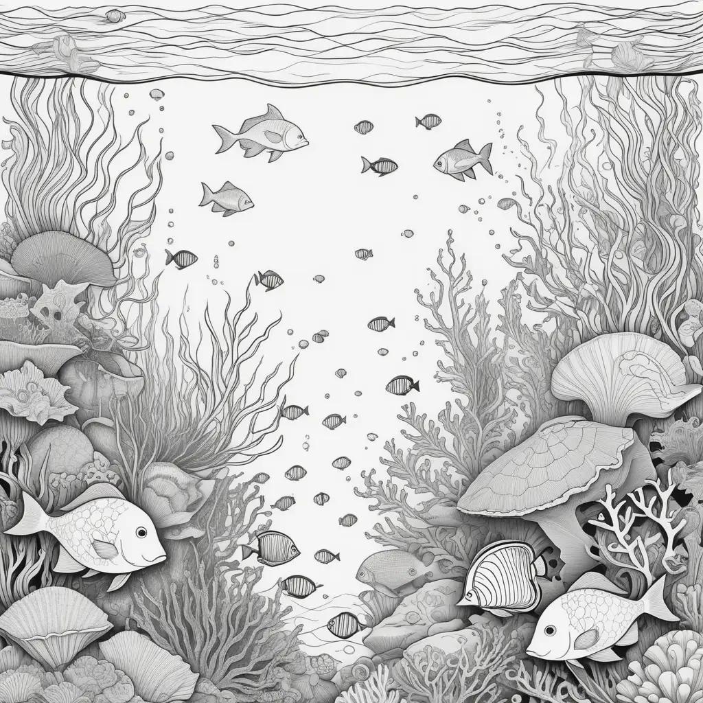 Under the Sea Coloring Pages: Fish, Coral, and Seaweed