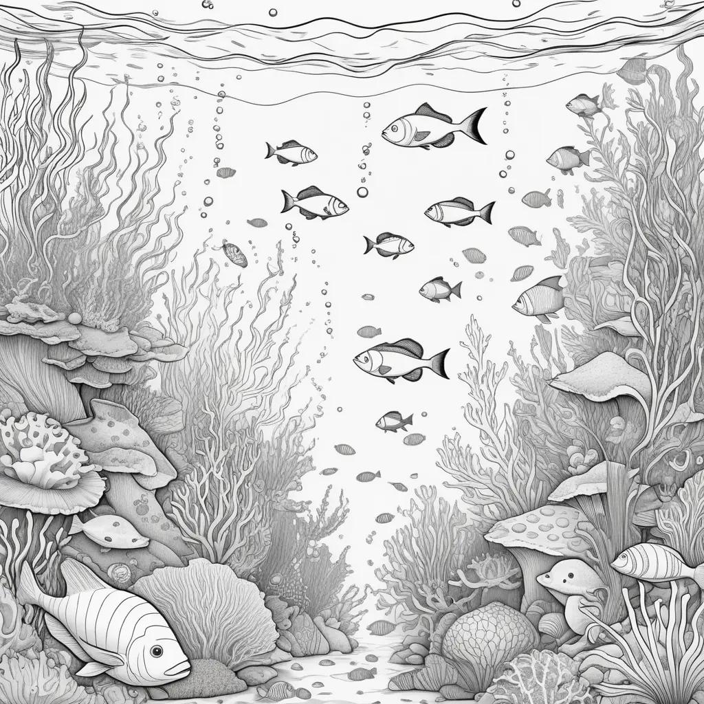 Under the Sea Coloring Pages: Fish, Coral, and Seaweed