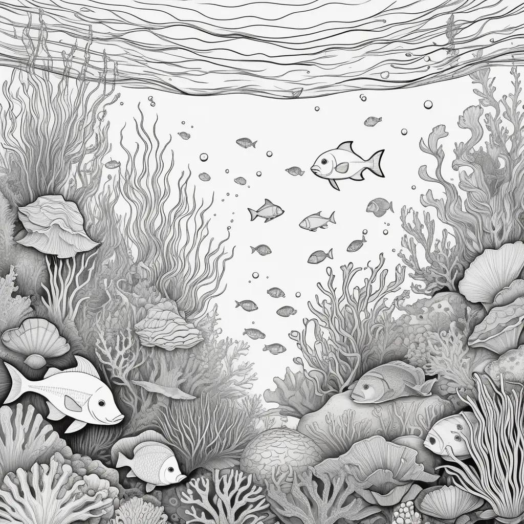 Under the Sea Coloring Pages: Fish, Coral, and Shells