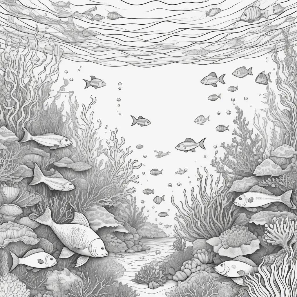 Under the Sea Coloring Pages: Fish, Ocean and Coral