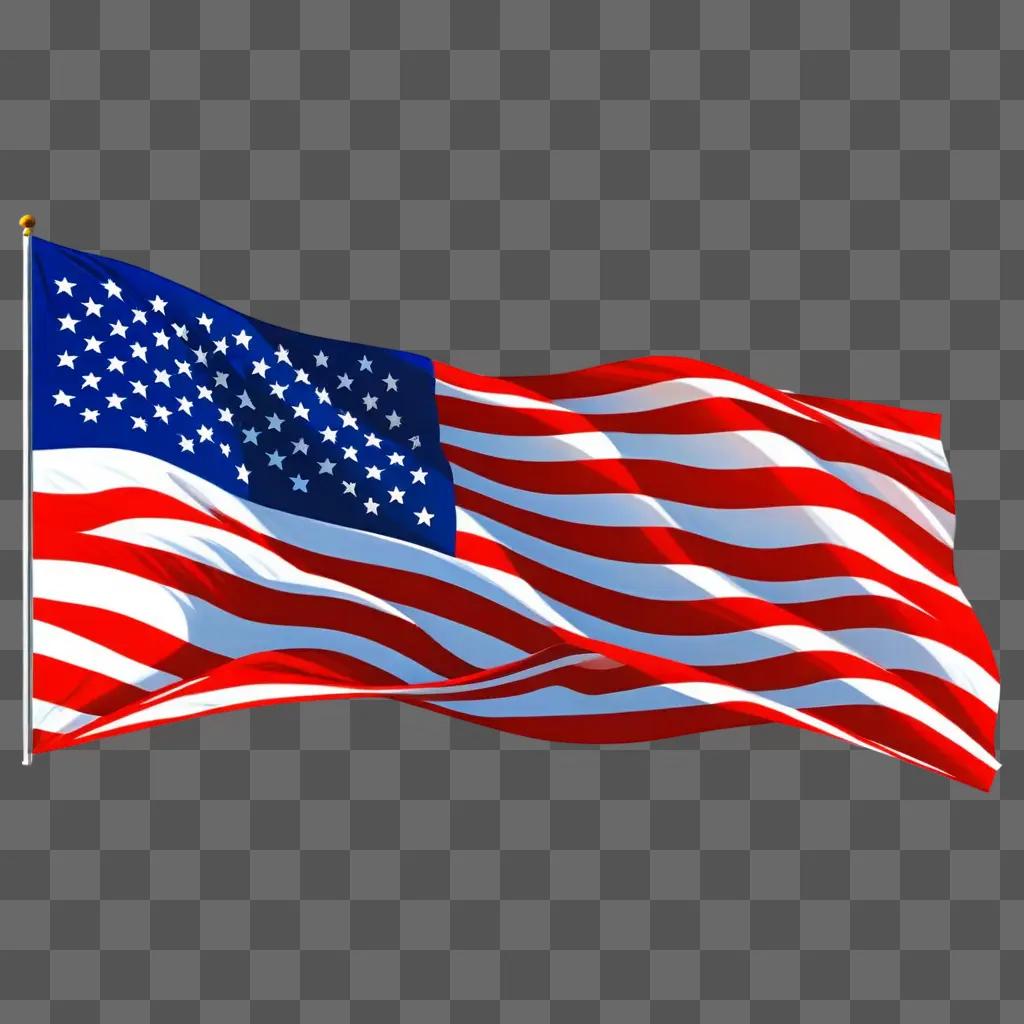 United States flag is displayed in a 3D style