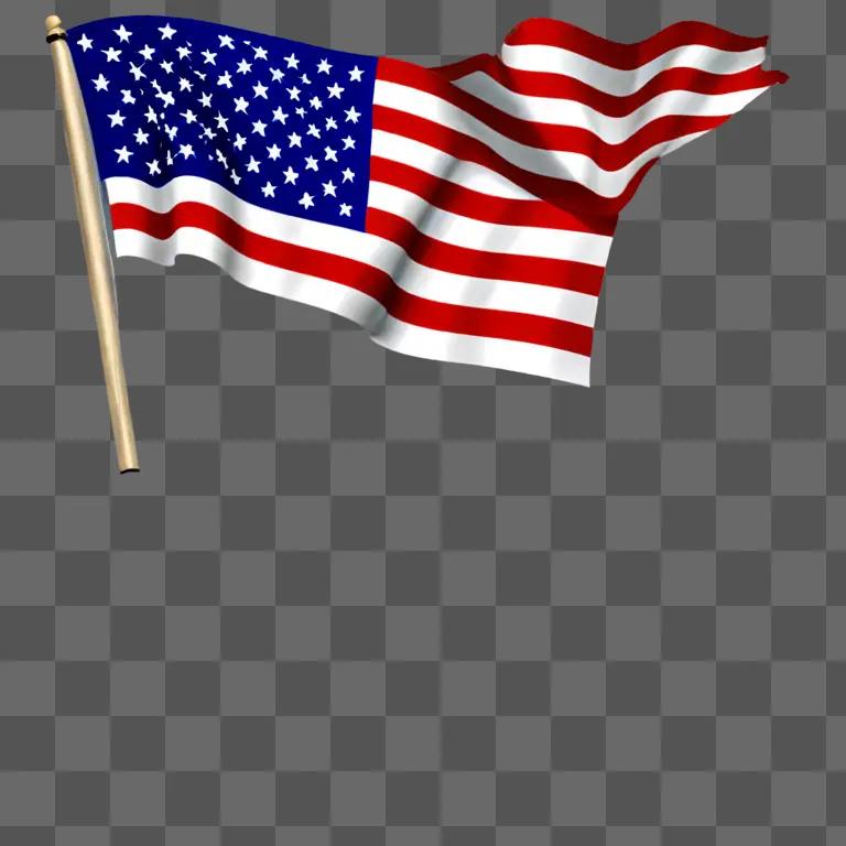 United States flag waving on purple background