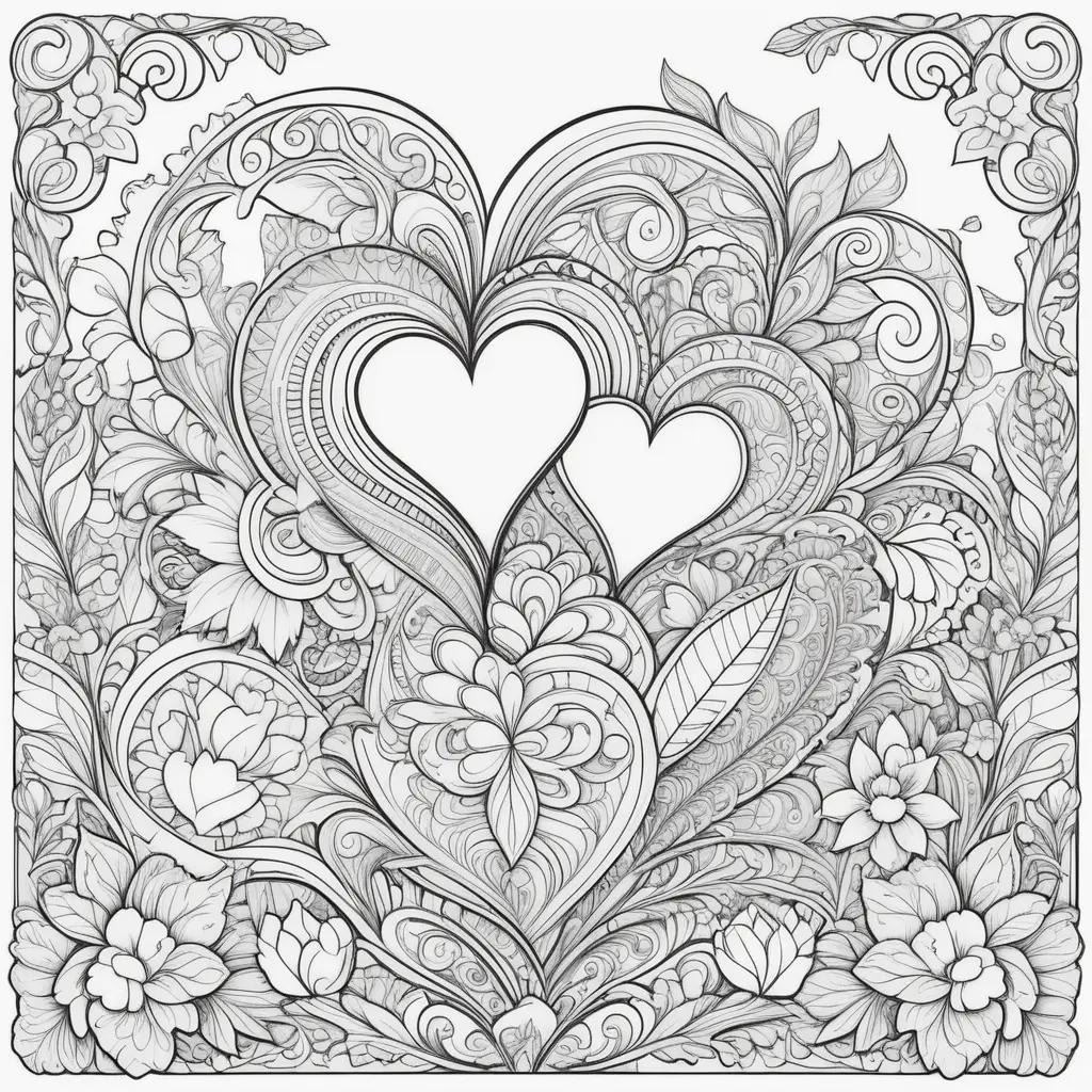 Valentines Day Coloring Pages: Love, Flowers and Hearts