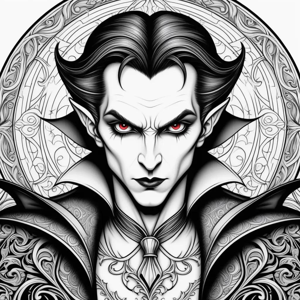 Vampire coloring pages with a scary face