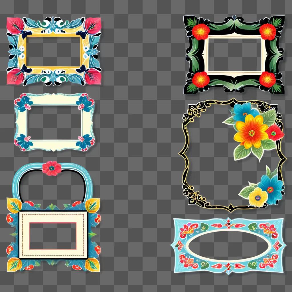 Various colorful clipart photo frames