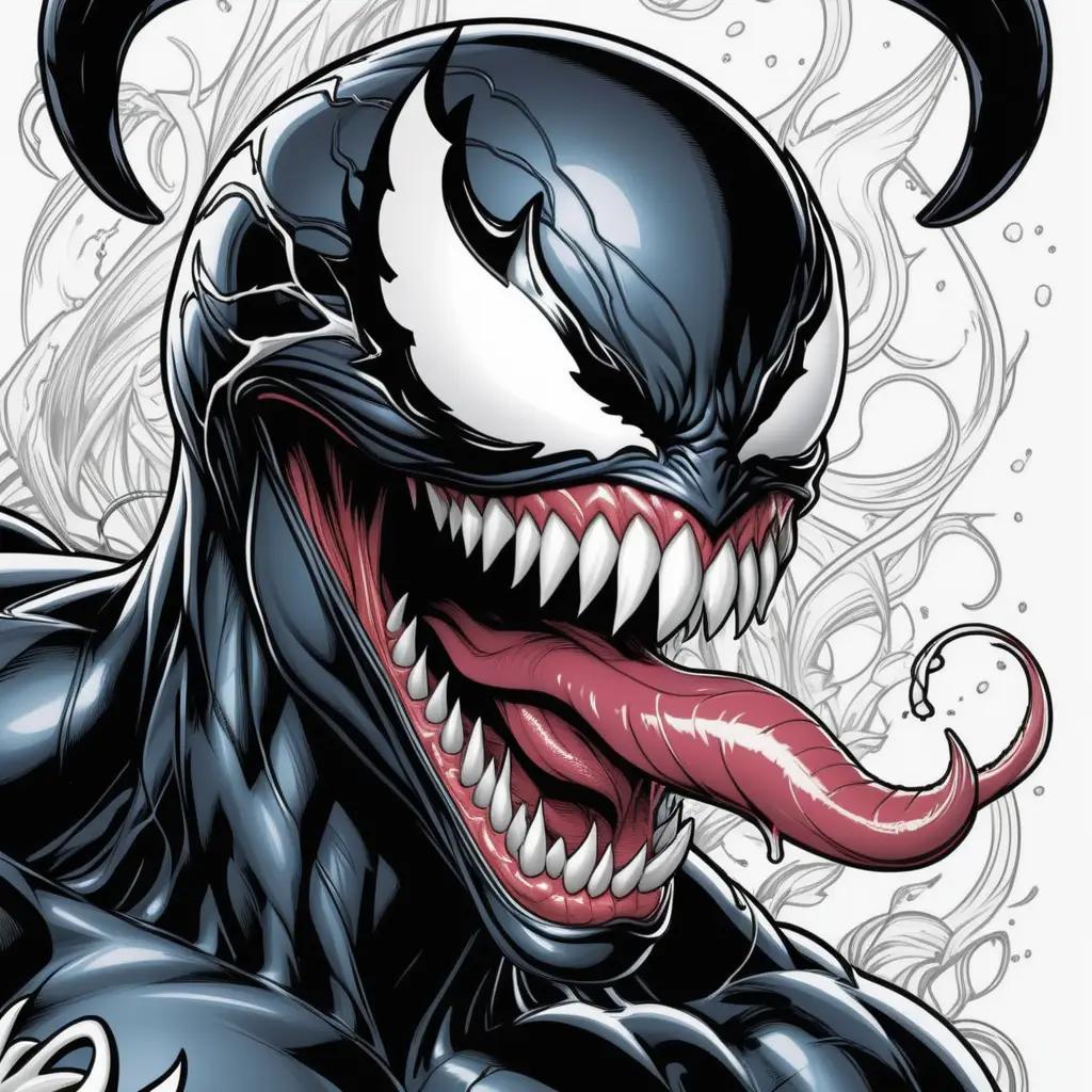 Venom coloring pages, black and white