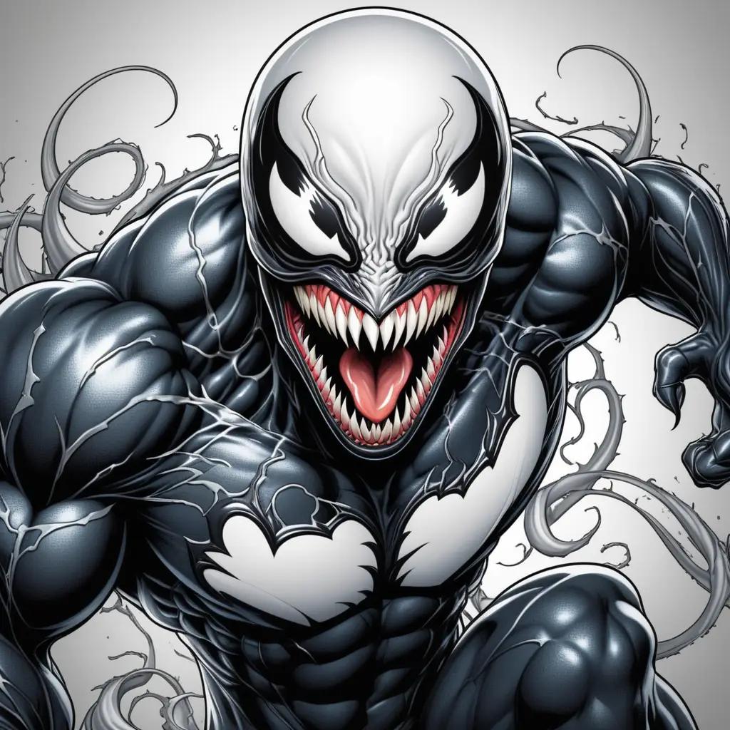 Venom coloring pages with full body coloring