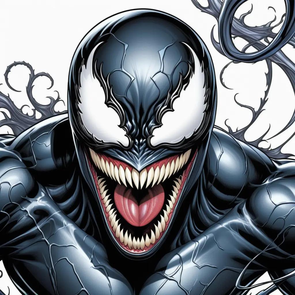 Venom coloring pages with mouth open