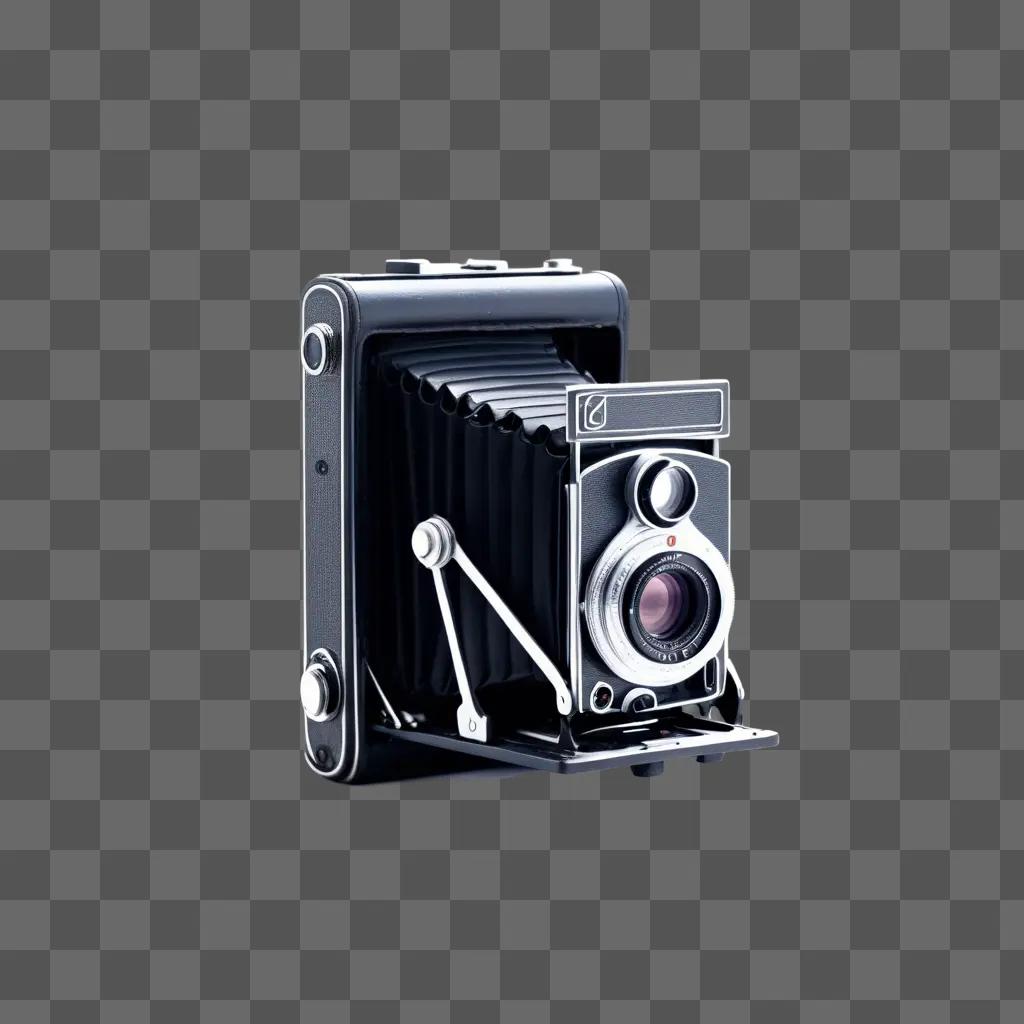 Vintage camera with black and silver color