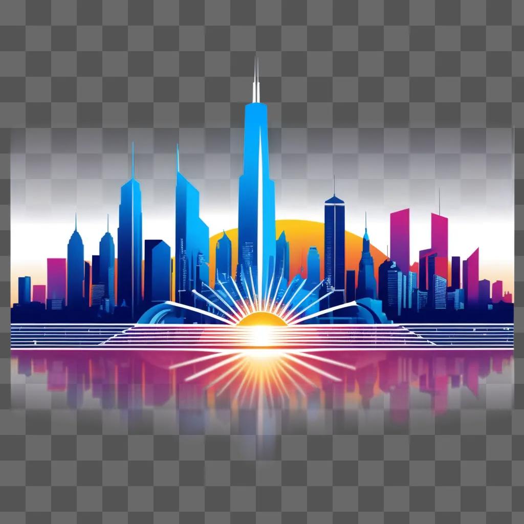 Vintage cityscape with vector elements