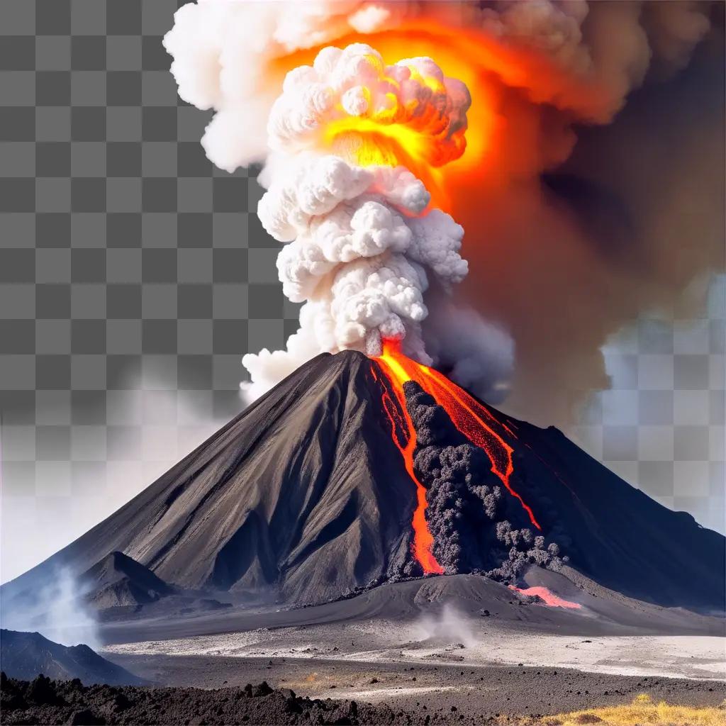 Vulcan erupts, smoke billows from the crater