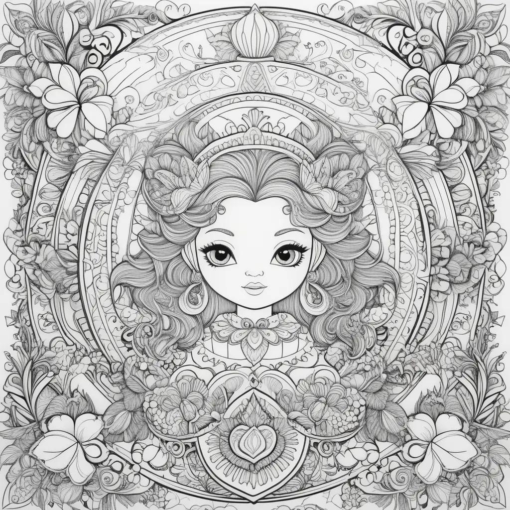 WEDNESDAY COLORING PAGE: DARKLY LINEED PHOTO WITH FLOWERS AND EARRINGS