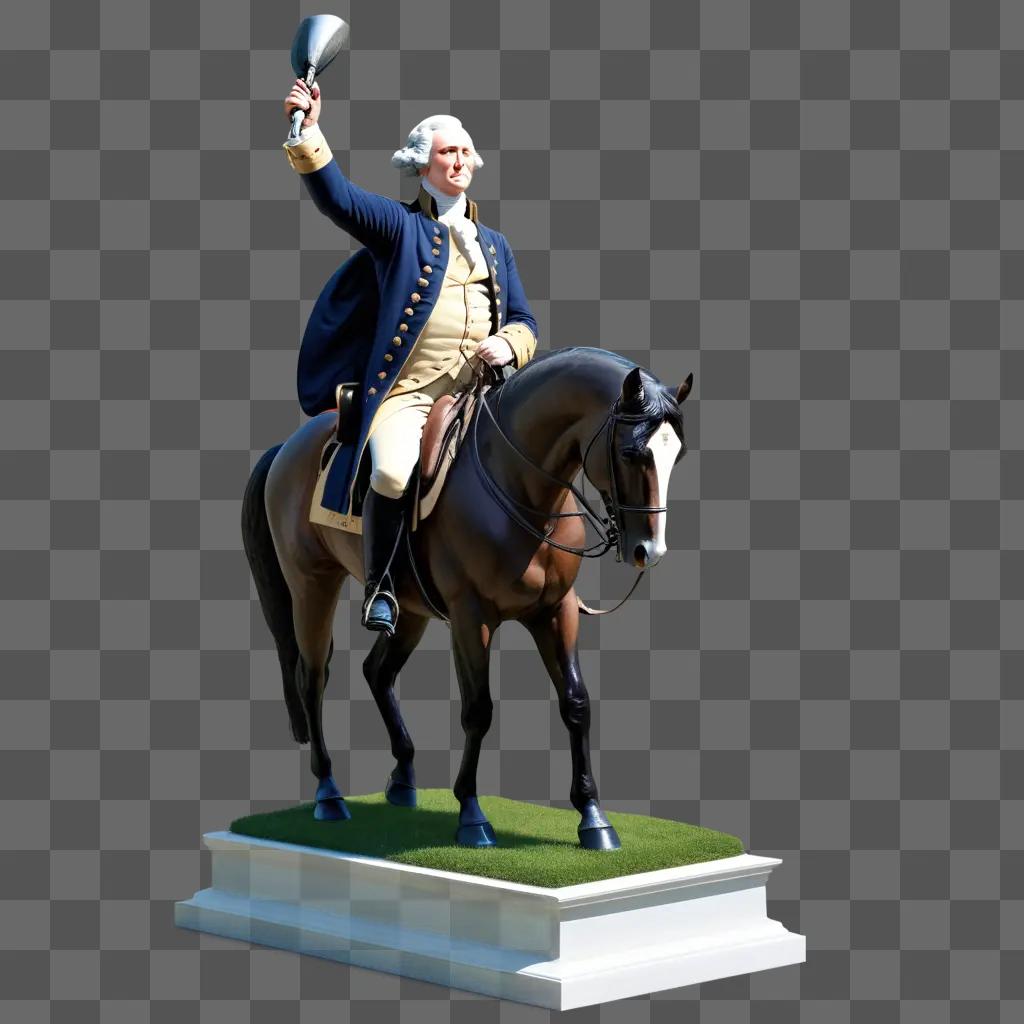 Washington on horseback in statue