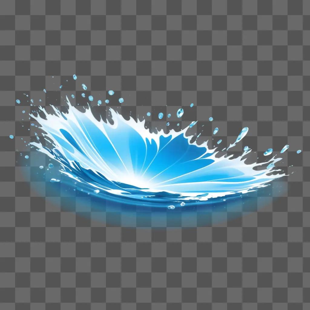 Water Splash on Blue Background