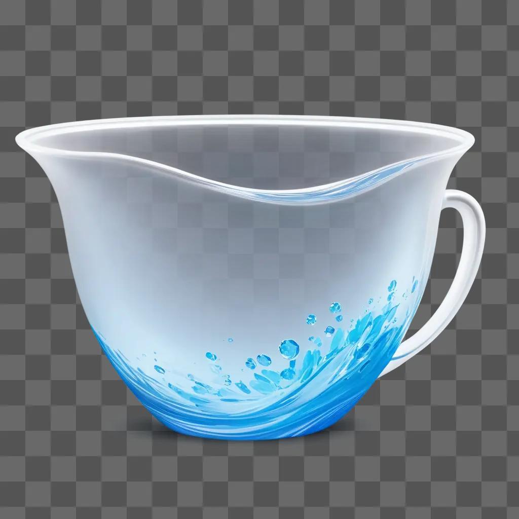 Water cup with blue splashes in it