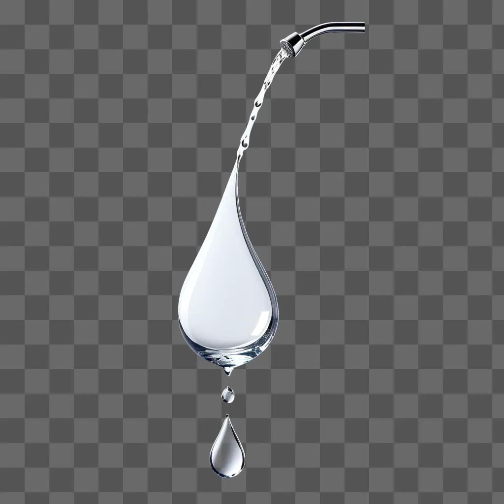 Water drip on a grey background